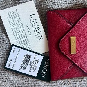 Ralph Lauren Red Leather Card Holder